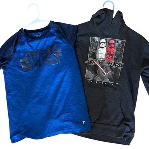Star Wars Bundle Boys Sweatshirt and Active Top Blue Size 14-16 GUC
